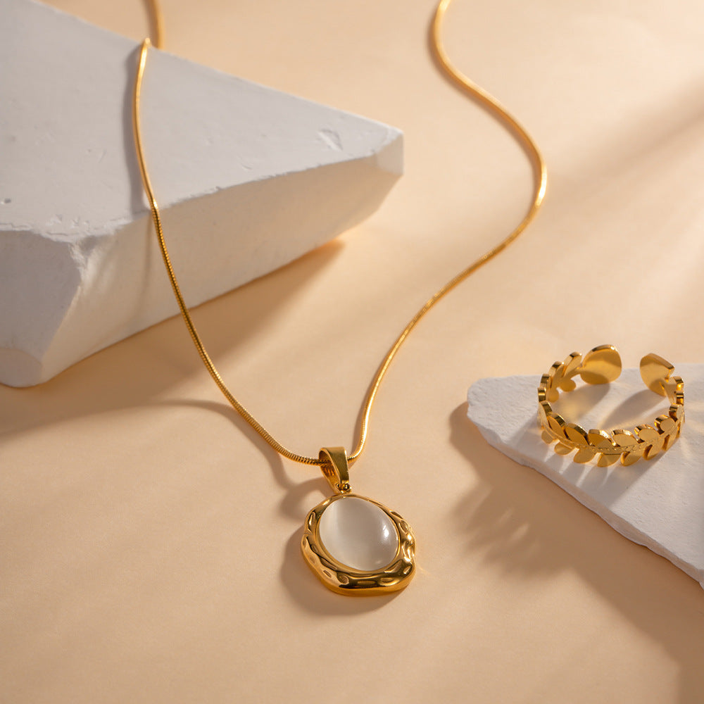 Ivory Moon Opal Necklace